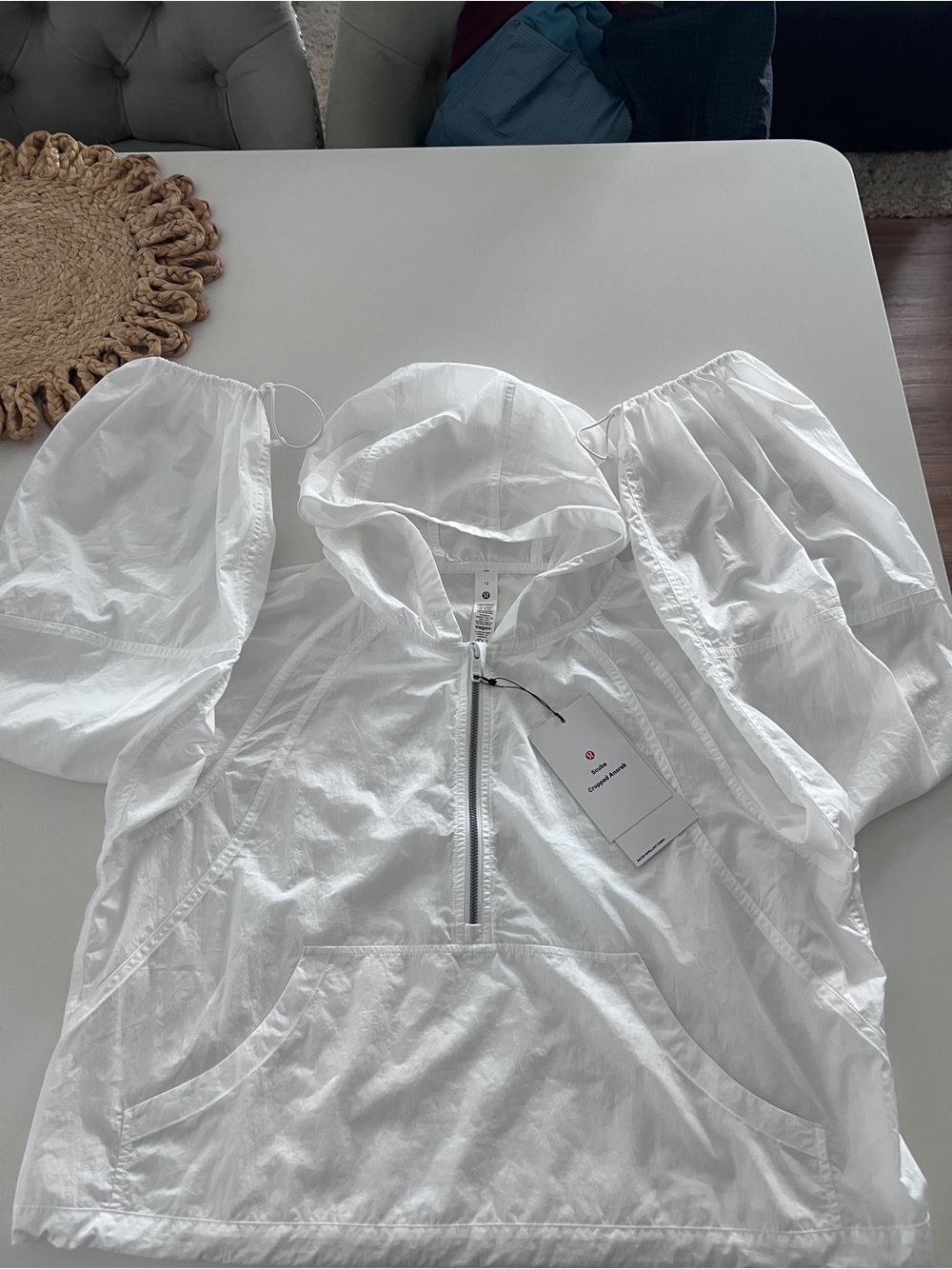 lululemon Scuba Cropped Anorak Jacket Size 12 White - Picture 3 of 9